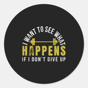 Weightlifting Bodybuilder Muscle Barbell Exercise Classic Round Sticker