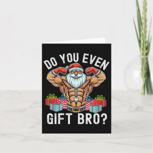 Weightlifting Bodybuilding Christmas Santa Christm Card