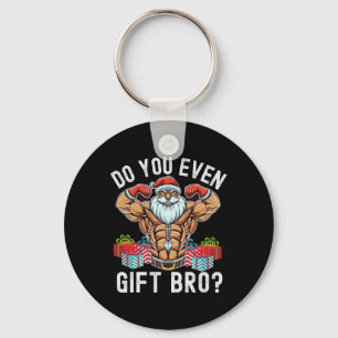 Weightlifting Bodybuilding Christmas Santa Christm Keychain
