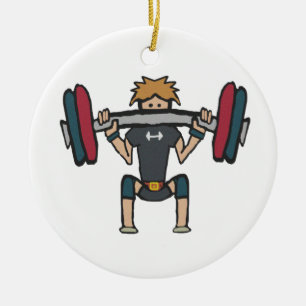 Weightlifting Ceramic Ornament