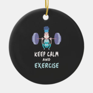 Weightlifting Ceramic Ornament