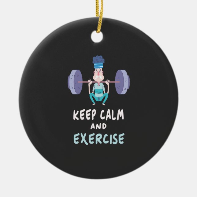 Weightlifting Ceramic Ornament (Front)
