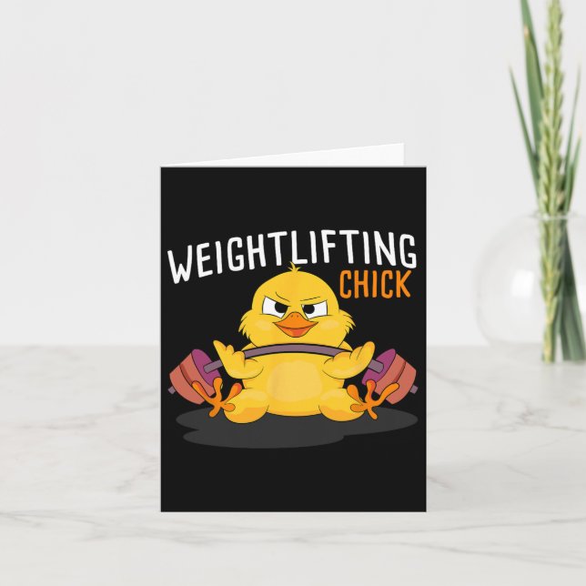 Weightlifting Chick Bodybuilding Workout Gym Women Card (Front)
