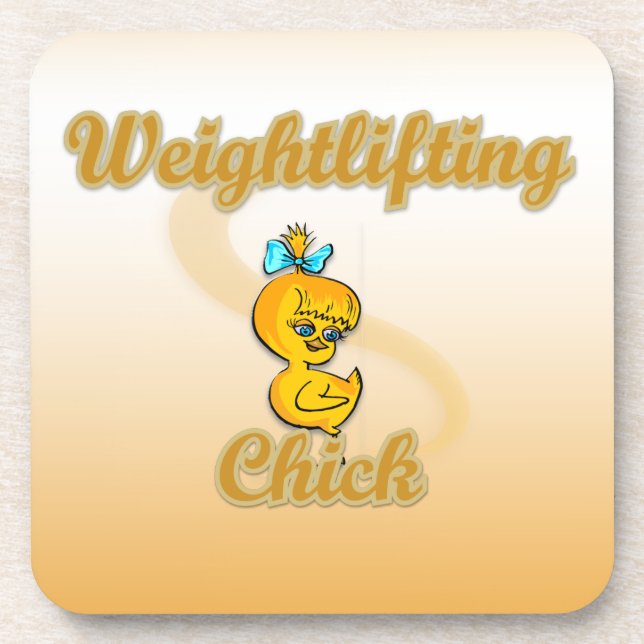 Weightlifting Chick Coaster (Front)