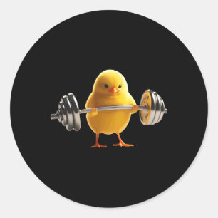 Weightlifting Chick Gym Bodybuilding Workout Fitne Classic Round Sticker