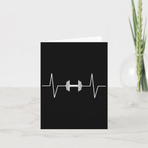 Weightlifting Dumbbell Heartbeat Ekg Pulse Tee Gif Card