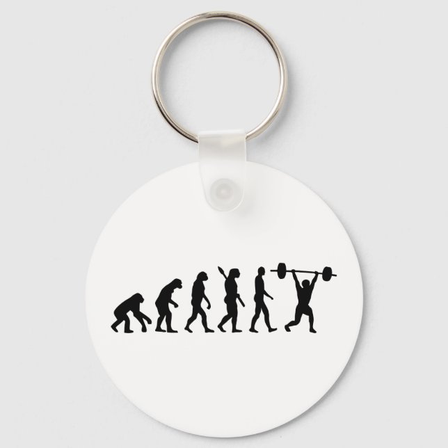 Weightlifting evolution keychain (Front)