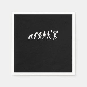 Weightlifting Evolution Weightlifter Gym Gift Napkin