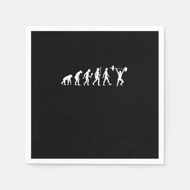 Weightlifting Evolution Weightlifter Gym Gift Napkin (Front)