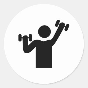 Weightlifting Exercise Classic Round Sticker
