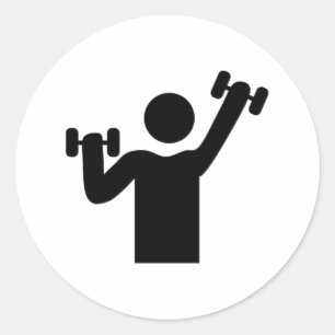 Weightlifting Exercise Classic Round Sticker