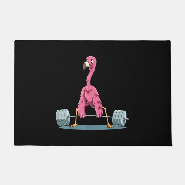 Weightlifting Flamingo Deadlifting Flamingo Doormat (Front)