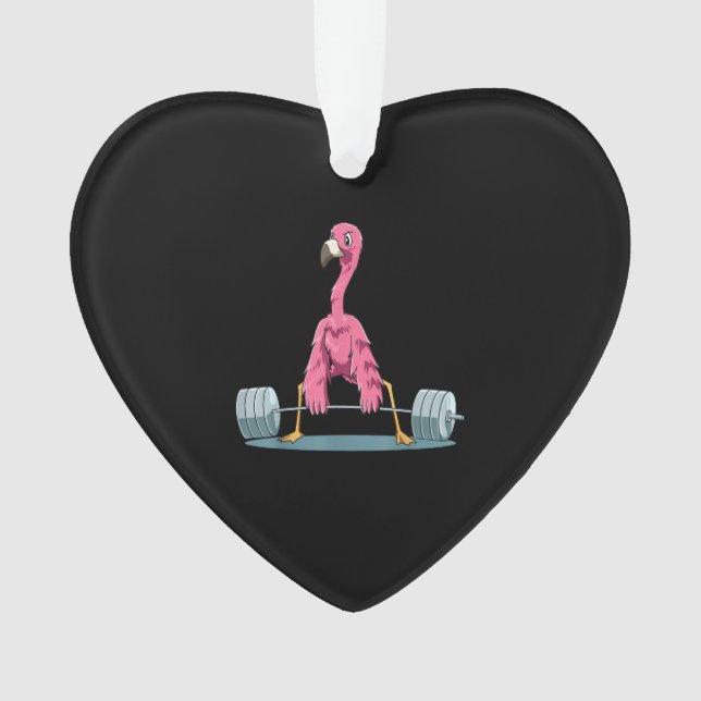 Weightlifting Flamingo Deadlifting Flamingo Ornament (Front)