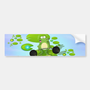 Weightlifting Frog Bumper Sticker