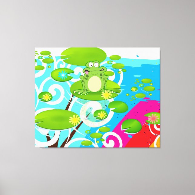 Weightlifting Frog Canvas Print (Front)