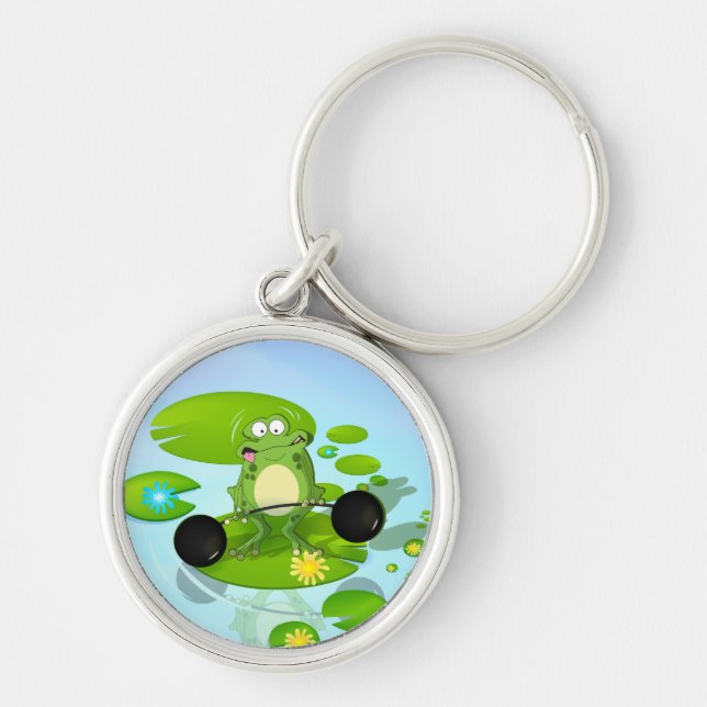 Weightlifting Frog Keychain (Front)