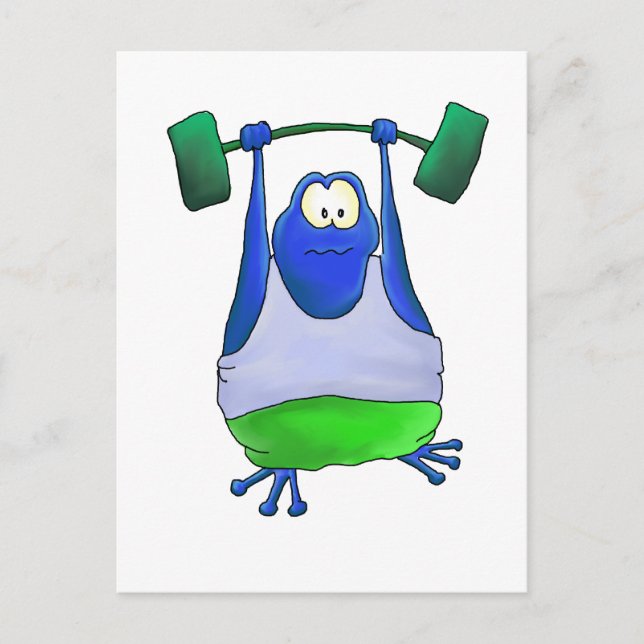 Weightlifting Frog Postcard (Front)