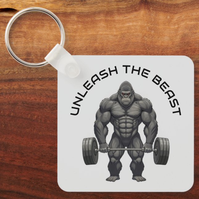 Weightlifting Gorilla Keychain (Front)