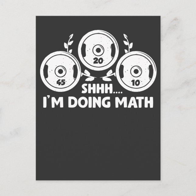 Weightlifting Gym Fitness Math Weights Calculation Postcard (Front)