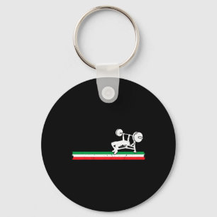 Weightlifting Italian Benchpress Italy Flag Weight Keychain