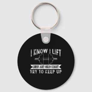 Weightlifting Like Old Man Bodybuilding Barbell Wo Keychain