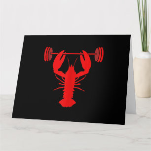 Weightlifting Lobster Bodybuilder At Gym Card