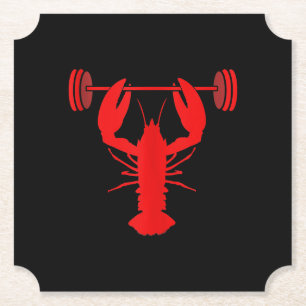 Weightlifting Lobster Bodybuilder At Gym Paper Coaster