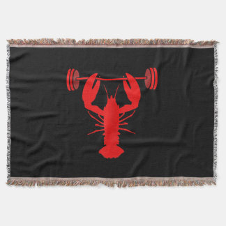 Weightlifting Lobster Bodybuilder At Gym Throw Blanket