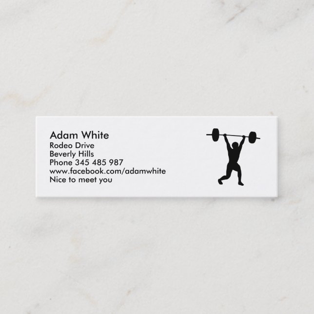 Weightlifting Mini Business Card (Front)