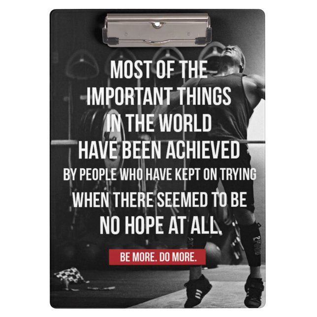 Weightlifting Motivational Words - Workout Clipboard (Front)