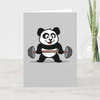 Weightlifting Panda Card