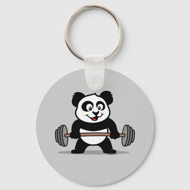 Weightlifting Panda Keychain (Front)