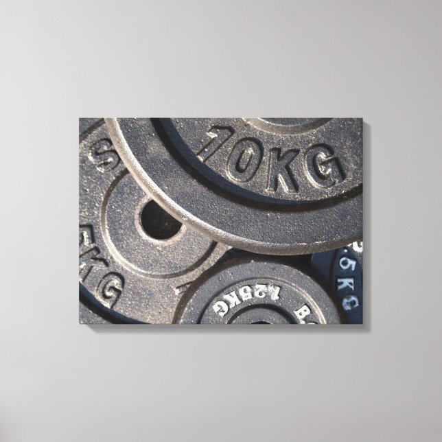 Weightlifting Plates Canvas Print (Front)