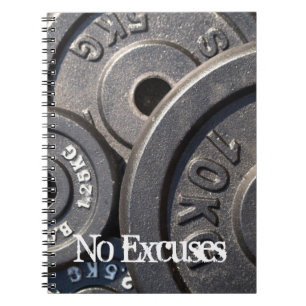 Weightlifting Plates, No Excuses Notebook