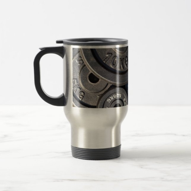 Weightlifting Plates Travel Mug (Left)
