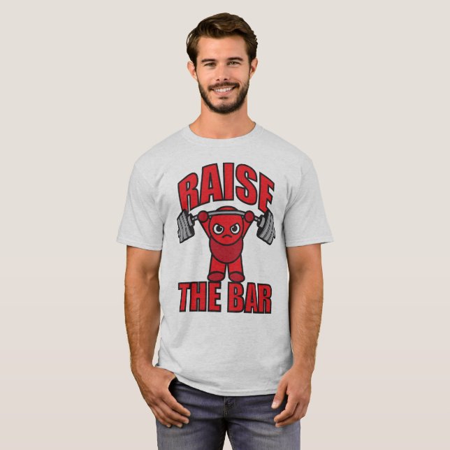 Weightlifting - Raise The Bar - Kawaii Motivation T-Shirt (Front Full)