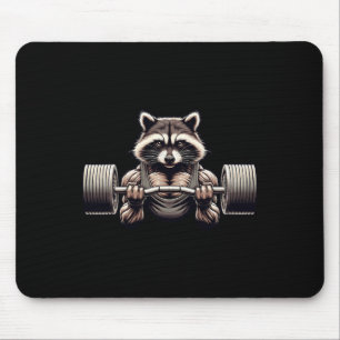 Weightlifting Ripped Raccoon Gym Workout Muscled R Mouse Pad