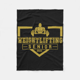 Weightlifting Senior 2025 Cl Of 2025 Graduation Id Fleece Blanket