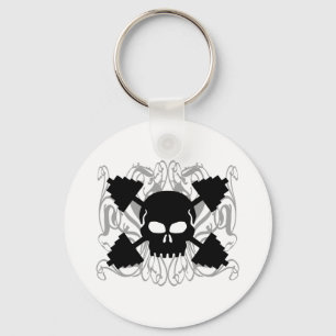 Weightlifting Skull Keychain