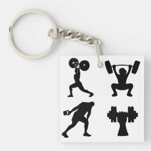 Weightlifting, Sport, Bodybuilding Keychain