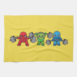 Weightlifting - Squat, Press, Deadlift - Kawaii Kitchen Towel
