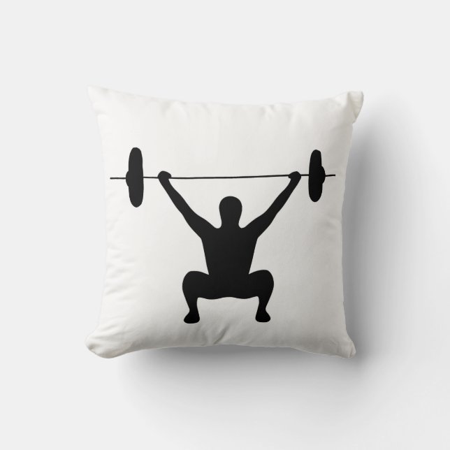 Weightlifting Throw Pillow (Front)