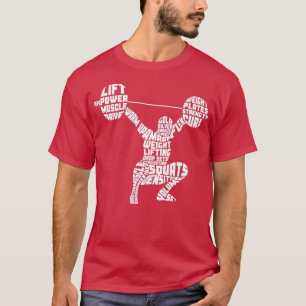 Weightlifting Typography Fitness Gym Word Art T-Shirt