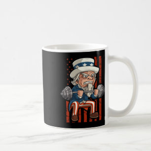 Weightlifting Uncle Sam Patriotic 4th Of July Gym  Coffee Mug