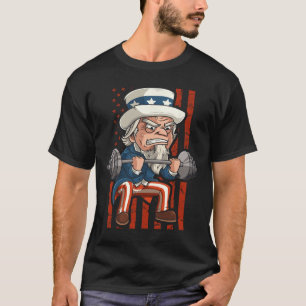 Weightlifting Uncle Sam Patriotic 4th Of July Gym T-Shirt