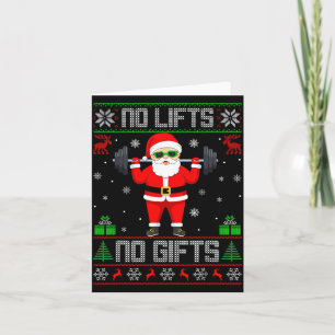Weightlifting Workout Gym Santa Christmas Ugly Swe Card