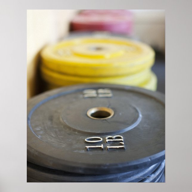 Weights at Gym, Newport Beach, Orange County, Poster (Front)
