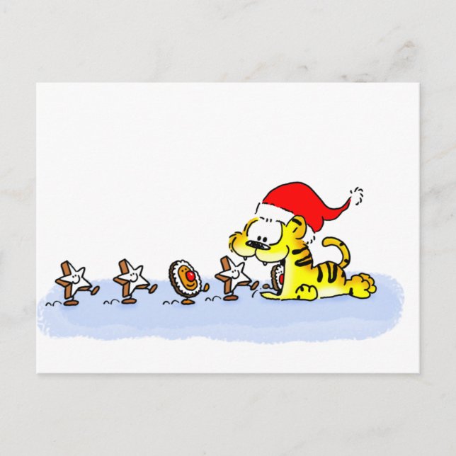 Weihnachten mit Kuscheltiger Postcard (Front)