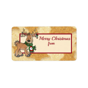 Weihnachten mit mit Ren Label