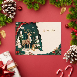 Weihnachtlicher Rentier Wald Rahmen Acrylic Invitations
